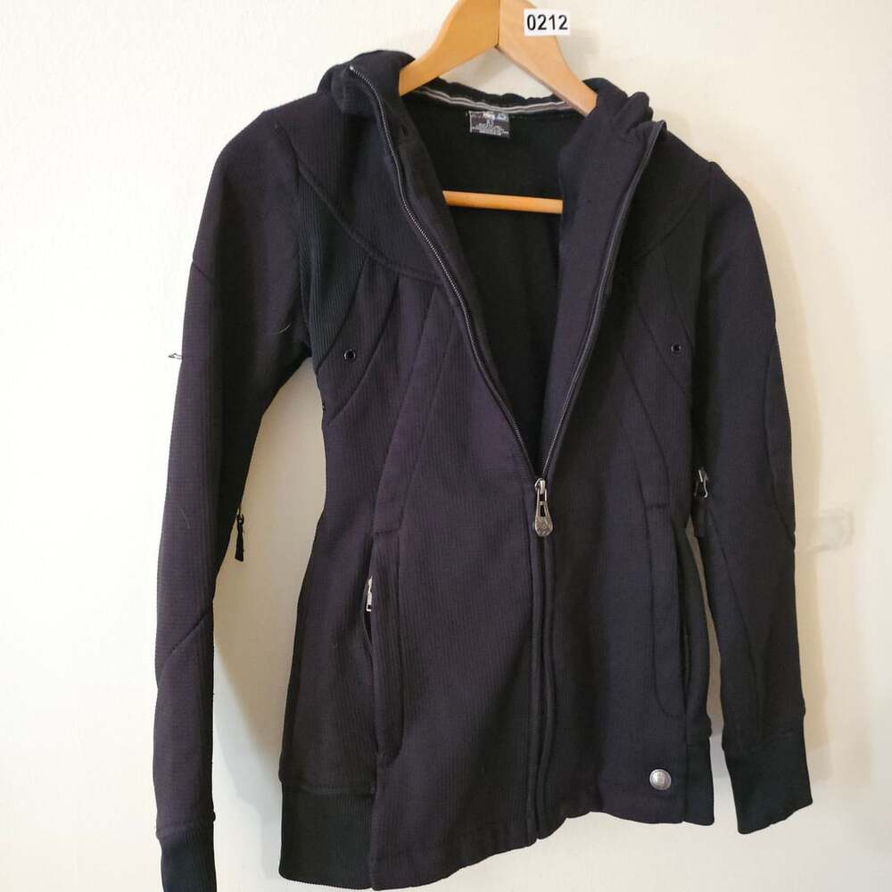 Burton Women's Black Waffle Knit Full Zip Hoodie Jacket 212